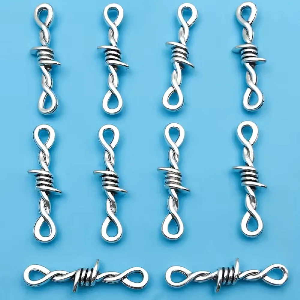 10/20/50 قطعة العتيقة فضي الشوك ربط Bramble الإبداعية Charms موصل القوطية المعلقات لصنع المجوهرات اليدوية #1