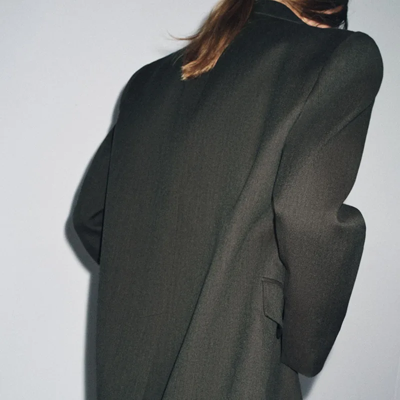 Loose Casual Long Sleeve Suit Women's New Arrival Autumn 2025 Button Closure Straight Cut Commute Style Outerwear Coat