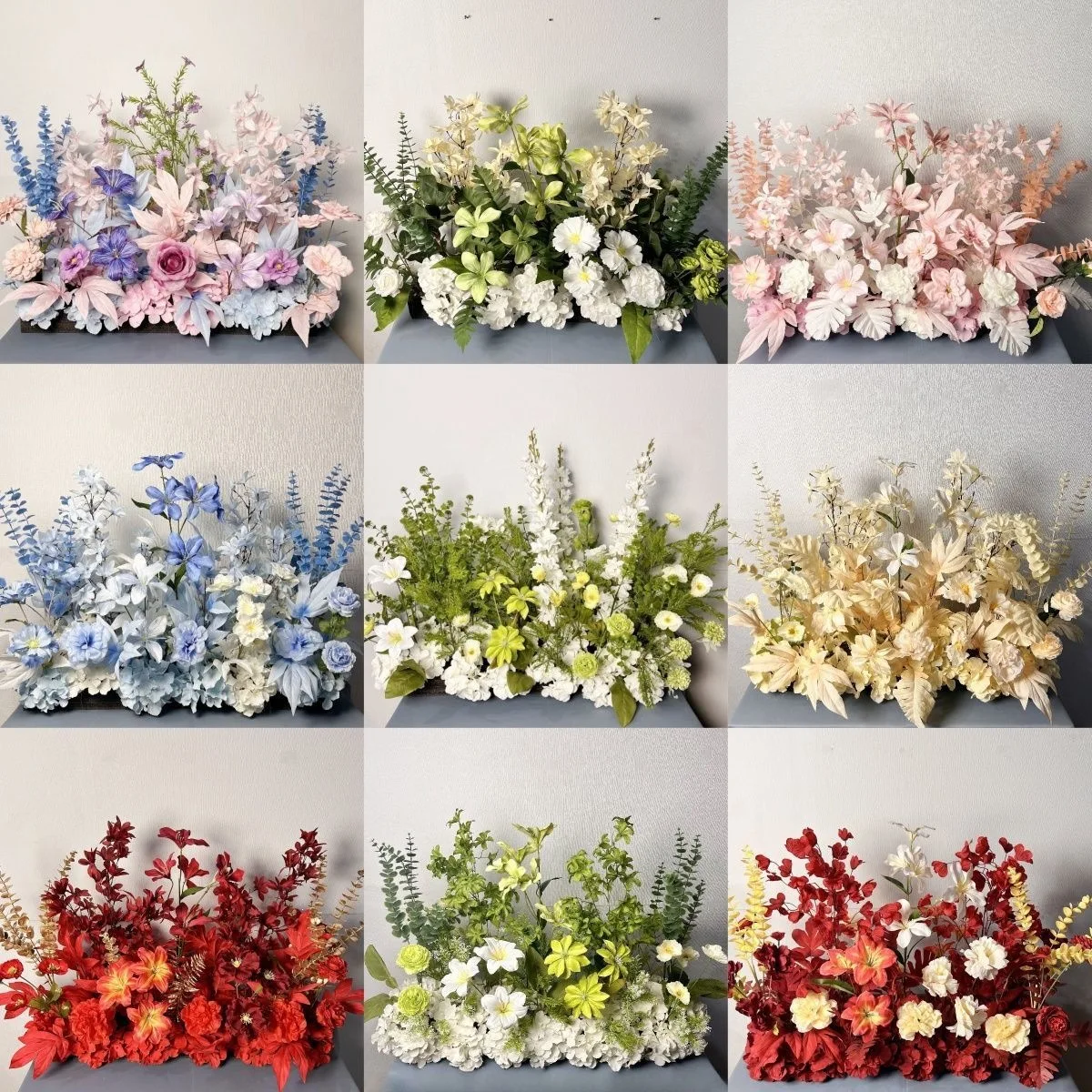 Wedding finished product simulation silk flower ground arrangement flower road flower hotel scene decoration arrangement