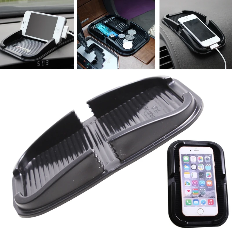 Car's Santi-slip Pad Mobile Phone Holder Universal Cellphone Phone Navigation Support Car Dashboard Multi-function Storage Box