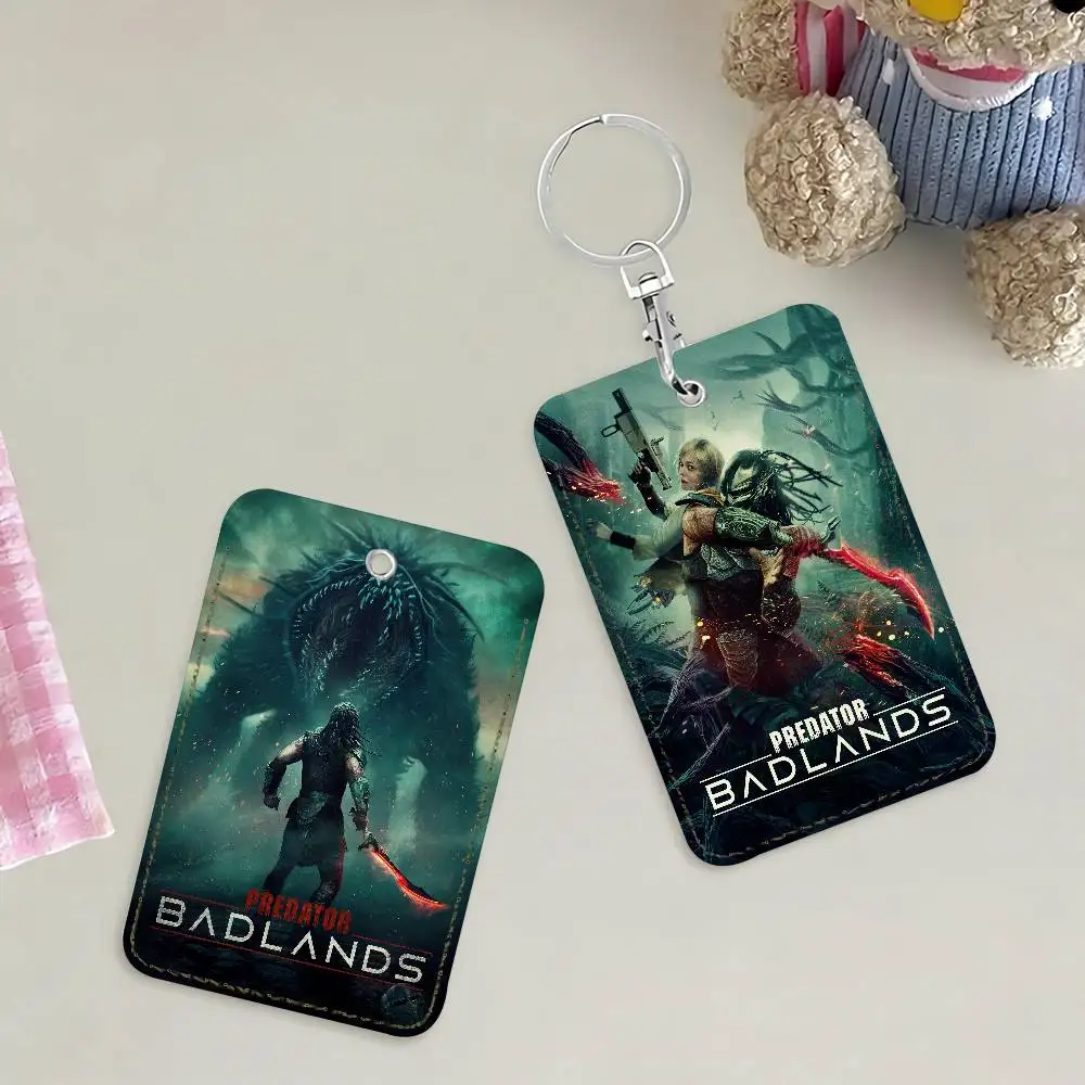Movie P-Predator Badlands Card Holders Anti-lost Student ID Card Protective Cover Cases Campus Access Cards Key Chain