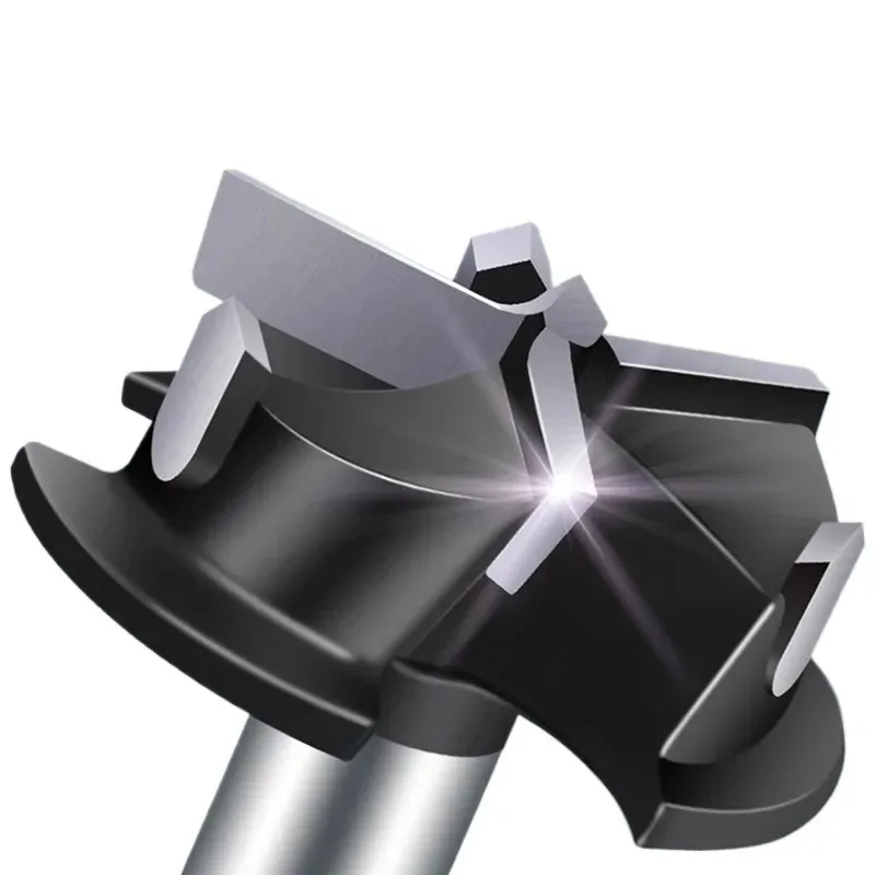 Woodworking hole opener with limit hinge 35mm professional three-edged alloy drill, hexagonal shank drill