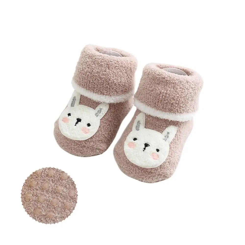 

Warm Crocodile Anti Slip Coral Fleece Mid Tube Socks Bear Baby Socks Infant Indoor Socks Bbay Floor Socks Cartoon Toddler Socks