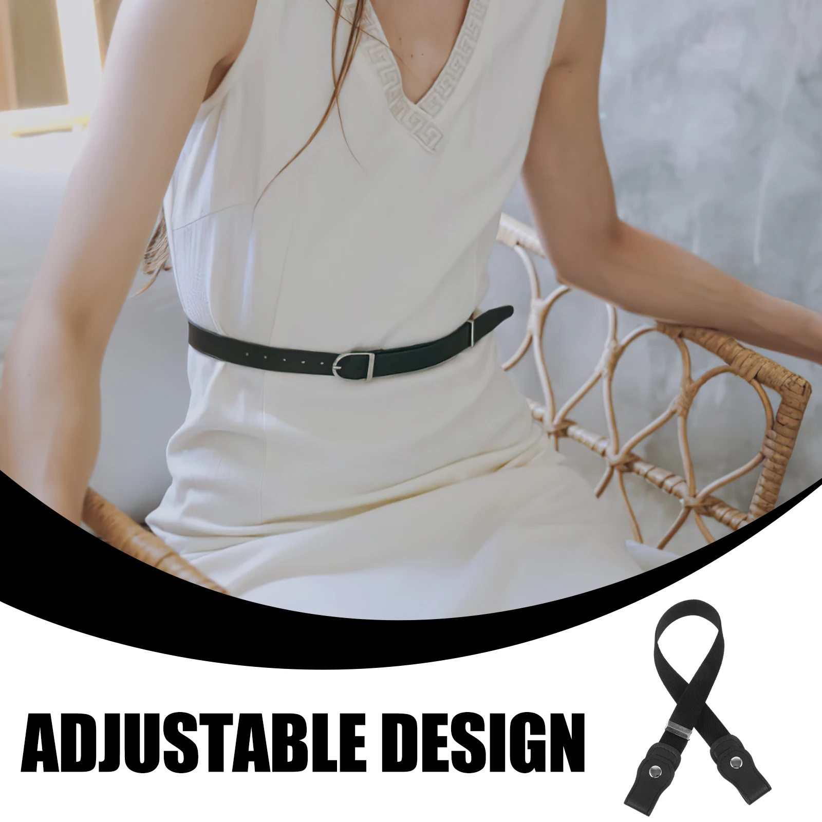 

Adjustable Kids Waist Belt Magnetic Buckle No Buckle Elastic Belt Comfortable Stretch Waistband Black Brown Khaki