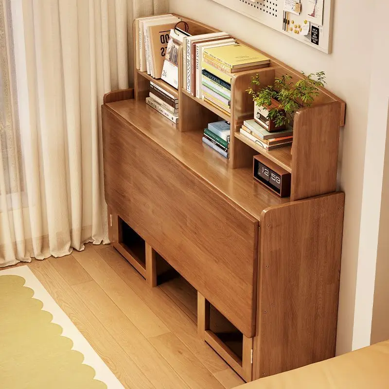 Solid wood folding desk retractable computer table student home study table and chair small apartment bedroom