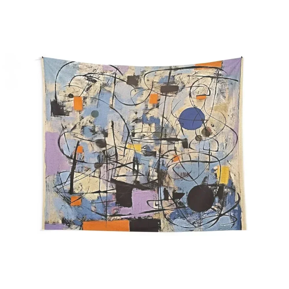 A Time Of Joy, 1950s Style Abstract Painting by Bossy Cat Home Tapestry Aesthetics For Room Home Decorating Tapestry