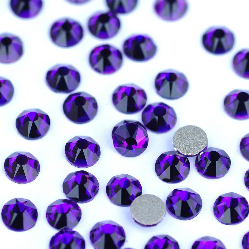 PUBRILEX-Crystal 288 Stück Glas-Strass Nicht-Hotfix Flache Rückseite Strasssteine DIY Nagelkunst Handwerk Kleidungsdekoration 8 Große 8 Kleine 2088 – Detail 11