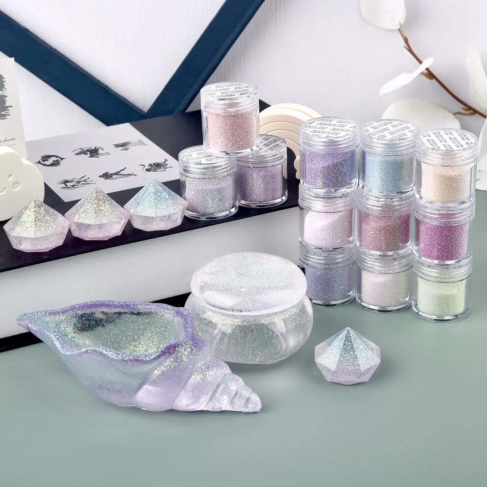 5g/botella de polvo que cambia de temperatura de Color sensible a los rayos UV, Molde de resina Epoxy DIY, polvo brillante, pigmentos cosméticos que cambian de luz UV