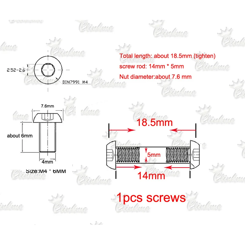 18.5mm *5mm Stainless steel Knife Handle Mushroom Chicago Screws Suitable for 5mm hole