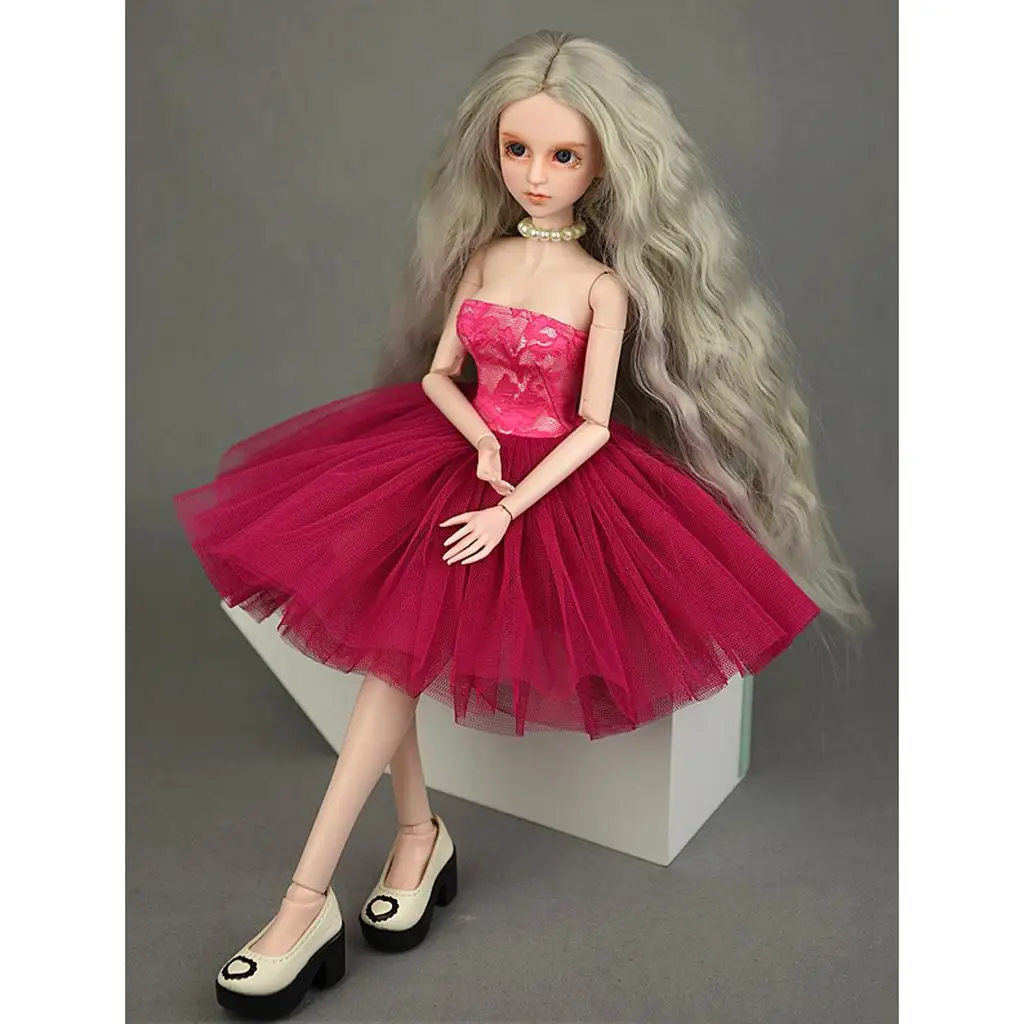 

Свадебное вечернее платье ручной работы, одежда, платье/4 куклы для девочек BJD (розово-красный)