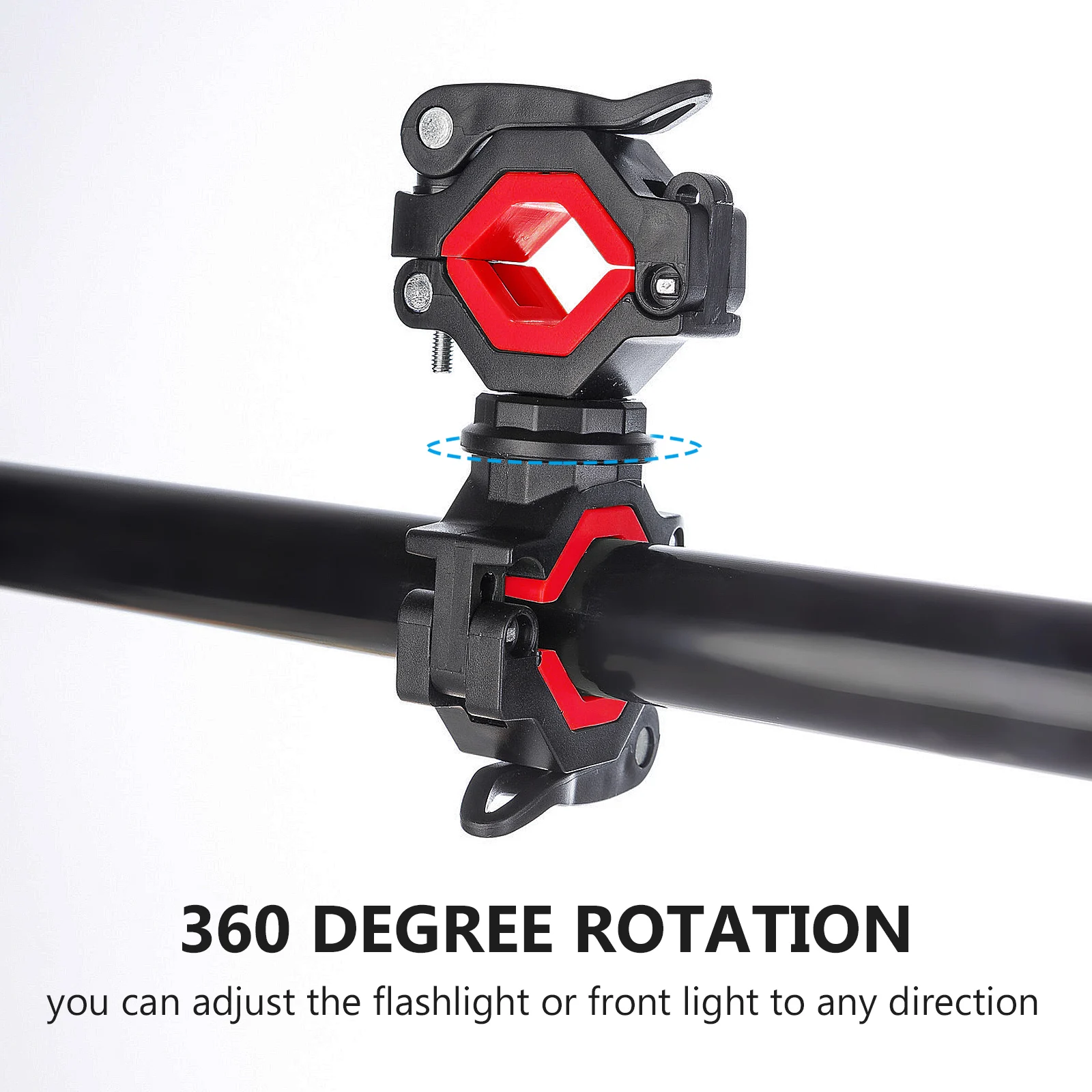 

Front Bike Light Stand 360° Rotatable Flashlight Holder For Bicycle Durable Iron Mounting Bracket Light Clip Rack For Night