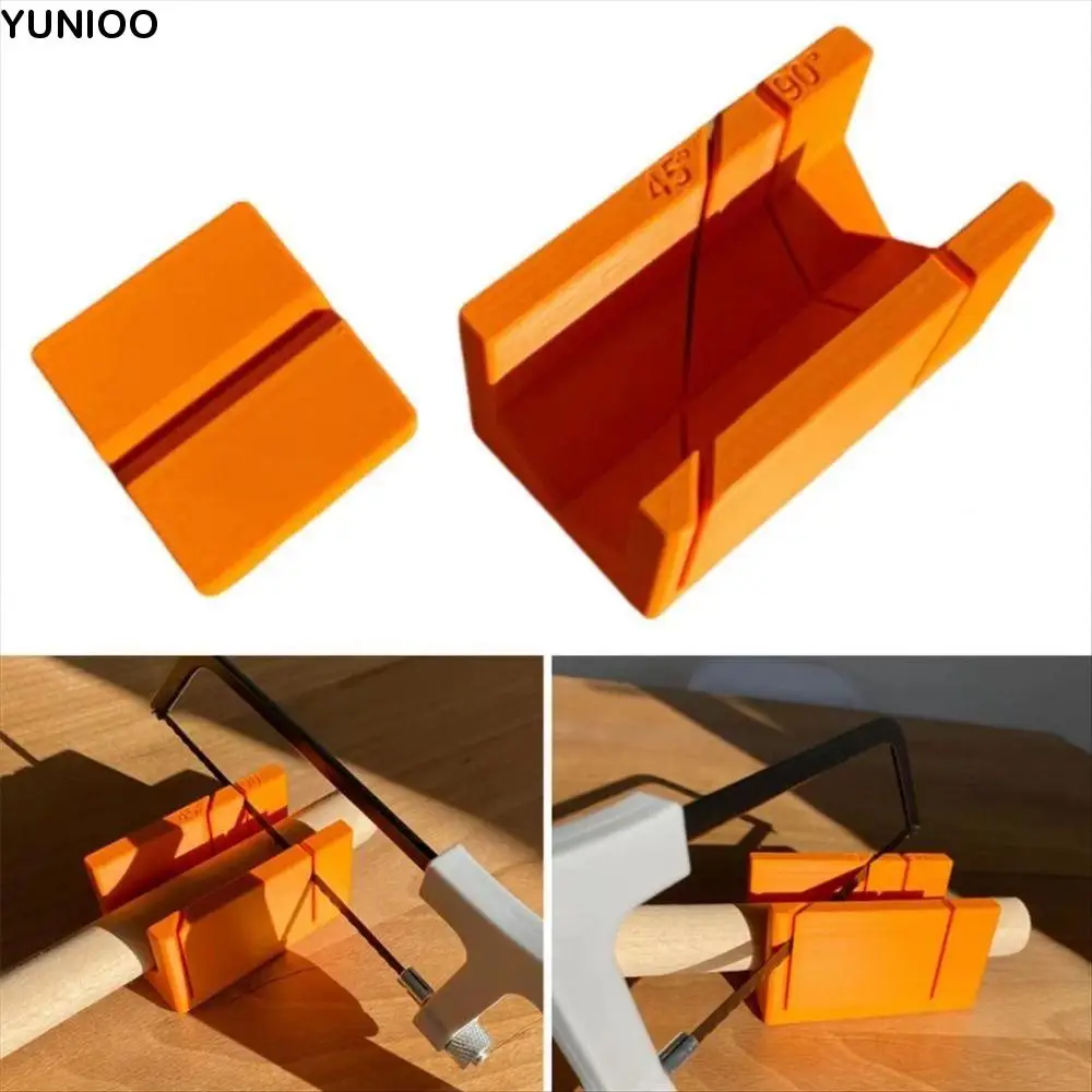 Guías de sierra ingleteadora de 90 grados, herramientas de carpintería de impresión 3D naranja de 45 grados, caja de inglete impresa en 3d de plástico manual, herramientas de carpintero