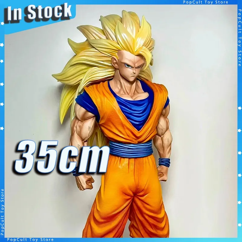 

В наличии 35 см Dragon Ball Аниме Фигурка Z Super Saiyan 3 Kakarot JT Son Goku Фигурка Коллекционная модель игрушки в подарок