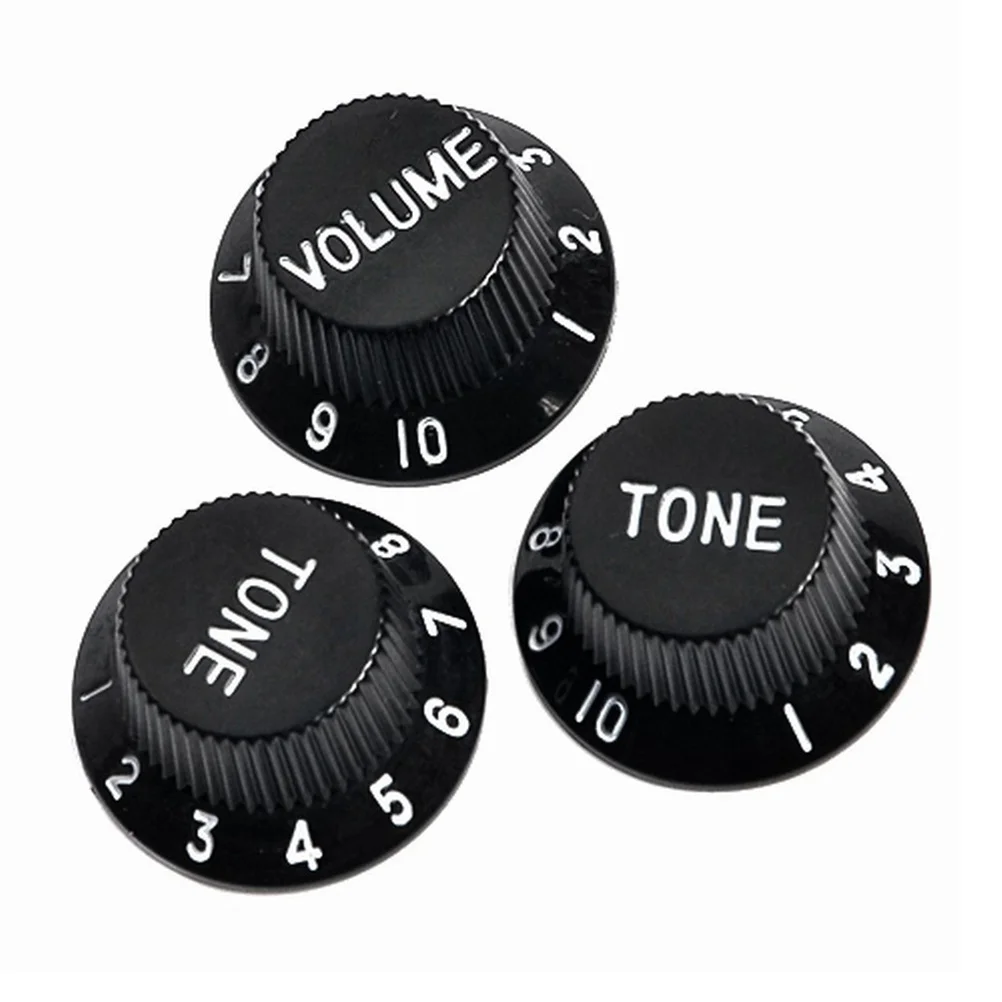 

3Pcs Guitar Volume Tone Knobs Durable Premium Plastic Vintage Style Replacement Parts Easy Install for Electric Tl St