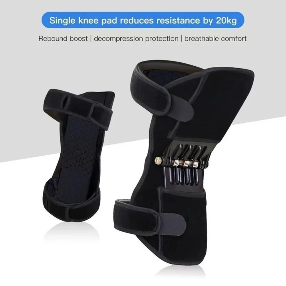 

Knee Booster 1 Pair Support Knee Pads Breathable Non-slip Lift Pain Relief For Knee Power Spring Force Stabilizer