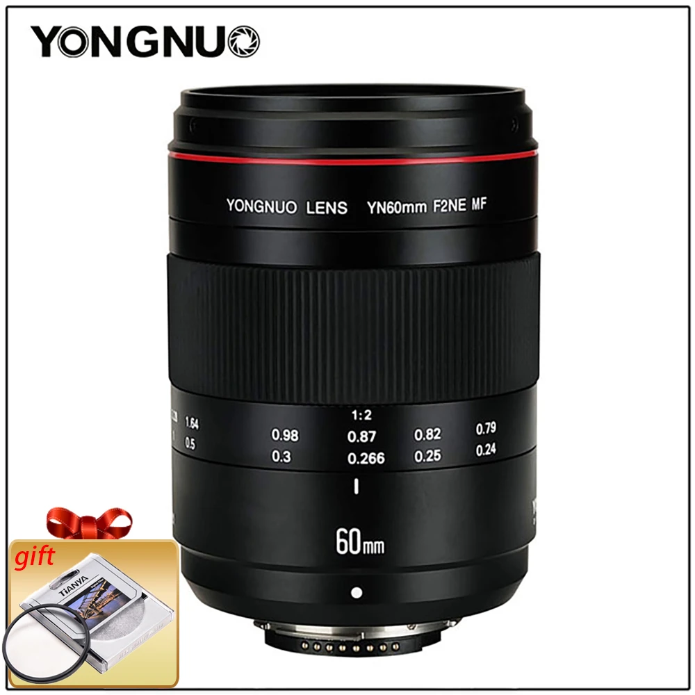 

YONGNUO YN60mm F2NE MF Macro Lens 0.234m Macro Lens 60mm for Canon EOS 70D 5DMK II 5DIII 600D 700D DSLR Nikon Camera DSLR