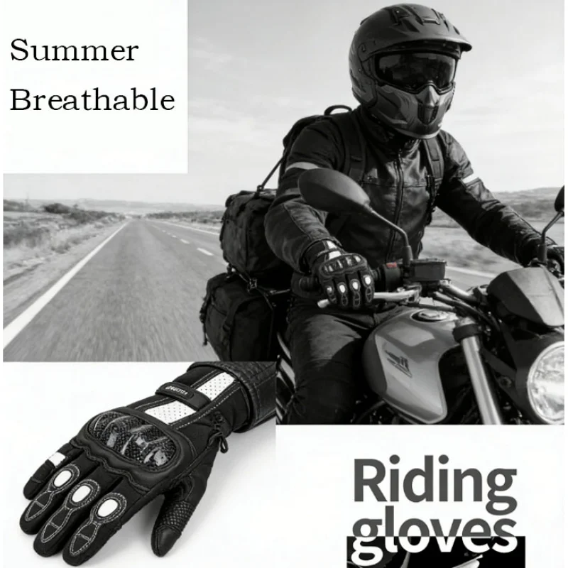 Professional Women's Goatskin Motorcycle Gloves - Long Full Finger Pink Black Luvas for Scooter Cycling Racing Climbing Offroad