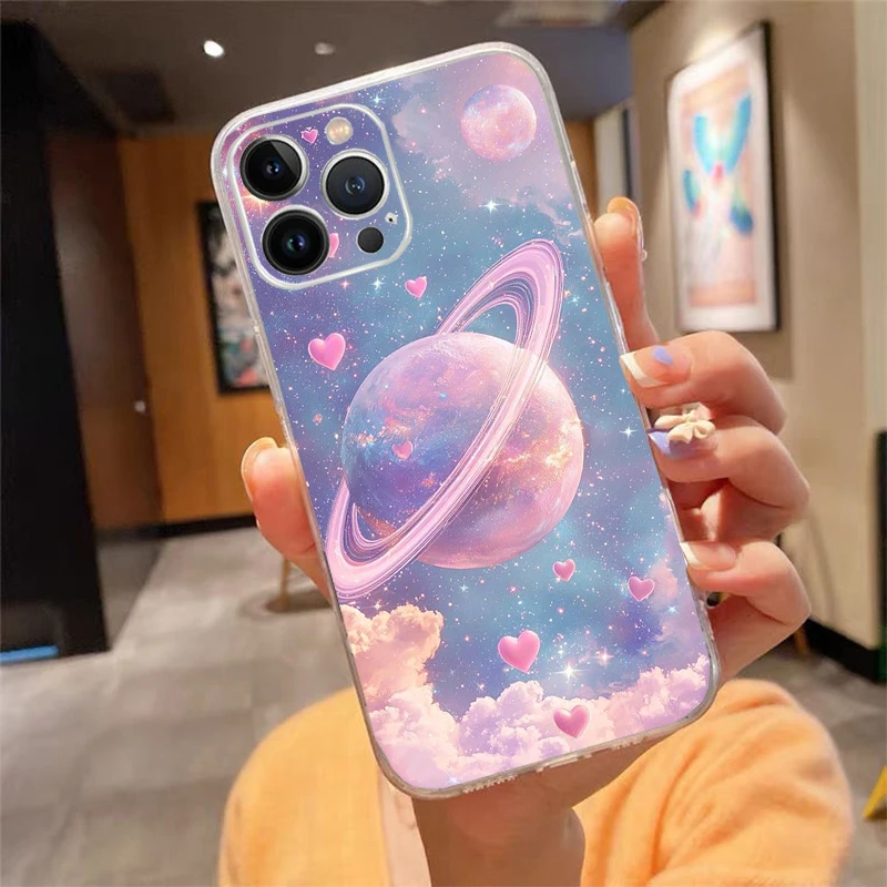 

Space Planet Phone Case Carcasa Funda For iPhone 17 Pro Max Air 16 15 14 13 Pro Max 15 16 Pro 15Plus Case