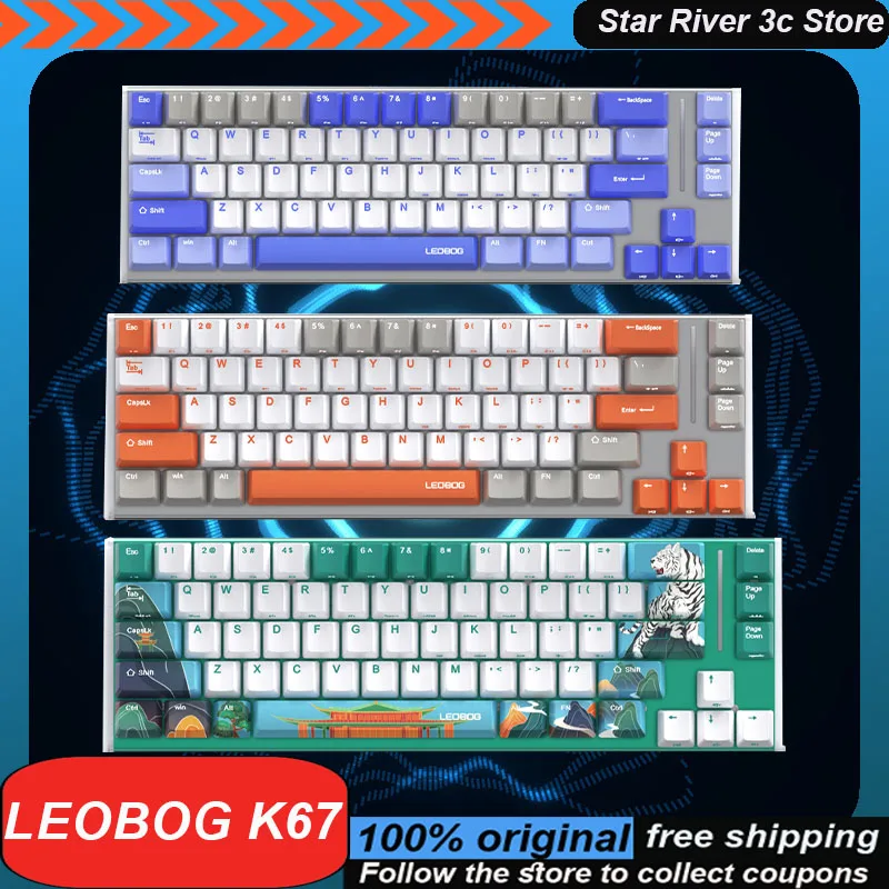 

Leobog K67 Mechanical Keyboard Wireless 3mode 67keys Pbt Keycap Hot Swappable Rgb Customized Gaming Keyboard Laptop Accessories