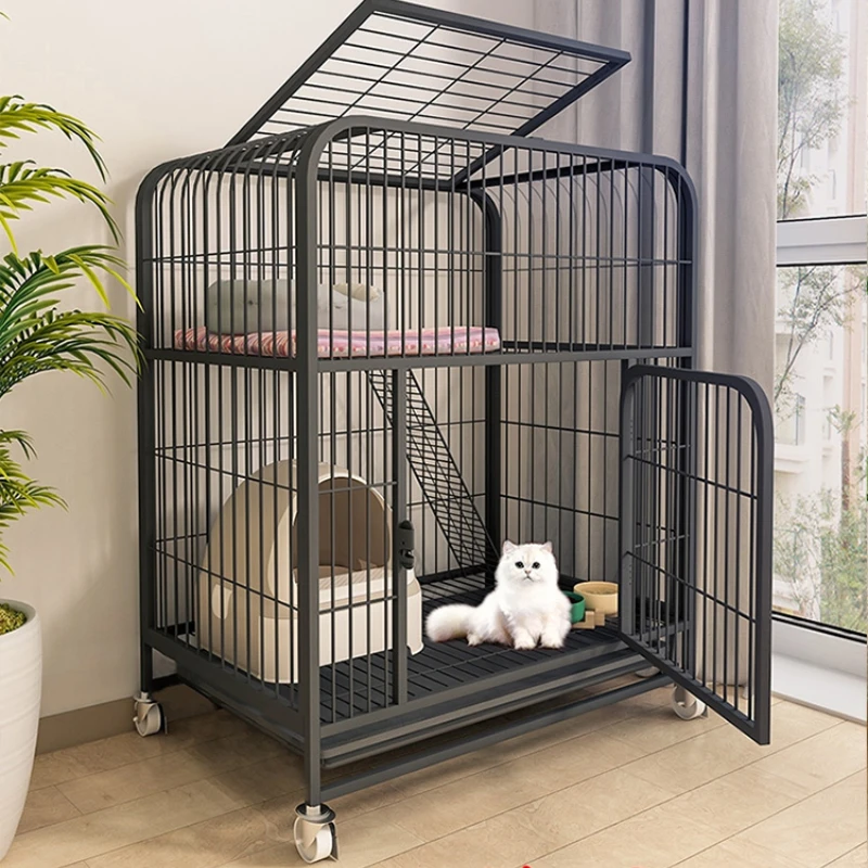 

Cat Cage Villa Super Large Free Space Home Cat Cage Indoor Two-Storey with Toilet Cat Pet Cattery Cat House