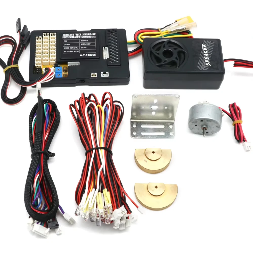 

G.T.Power Container Truck Lighting 7-14V Voice Vibration System Phone APP Control 60A ESC Output For RC Car Container Truck