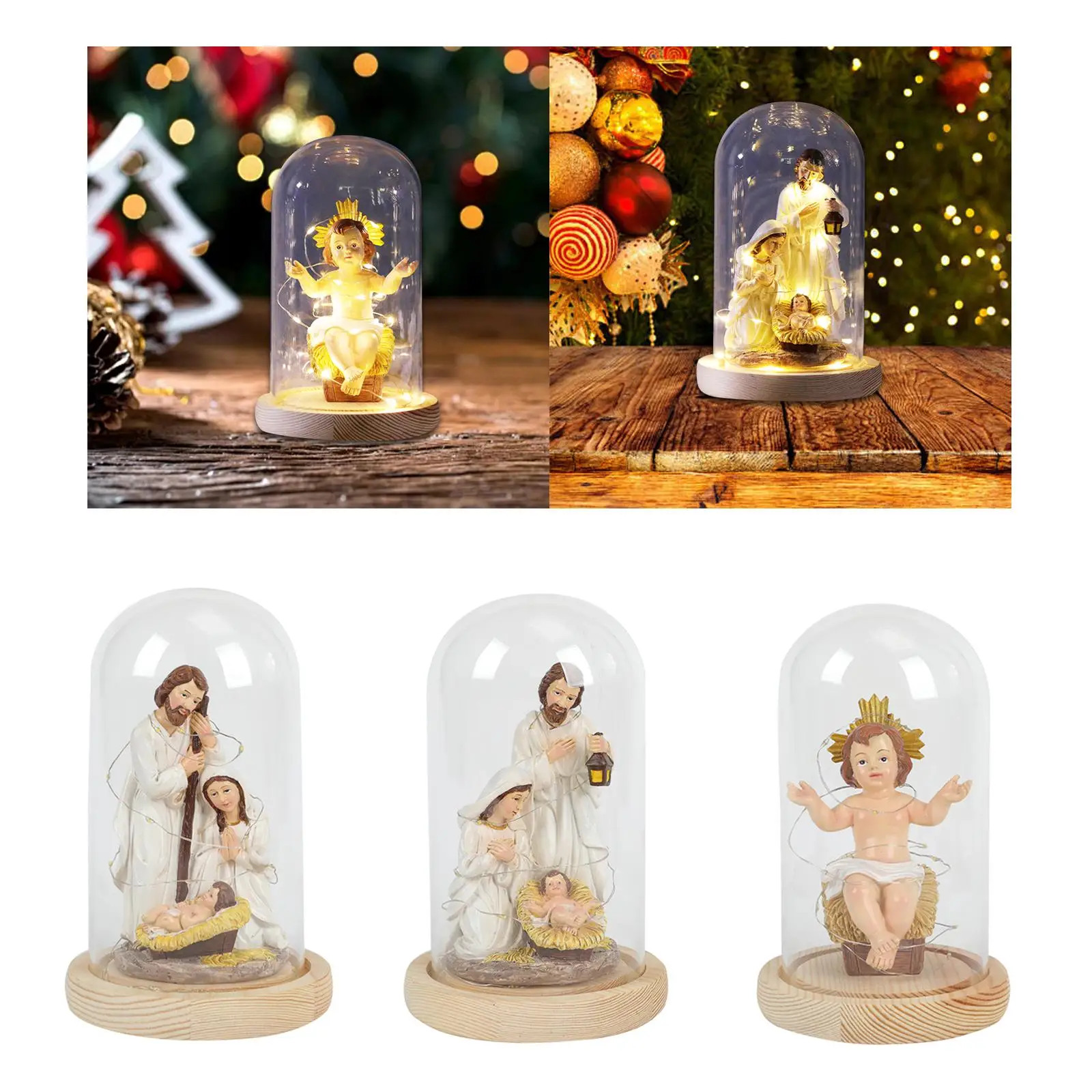 Christmas Nativity Scene Holy Family Nativity Figurine for Bookshelf Indoor