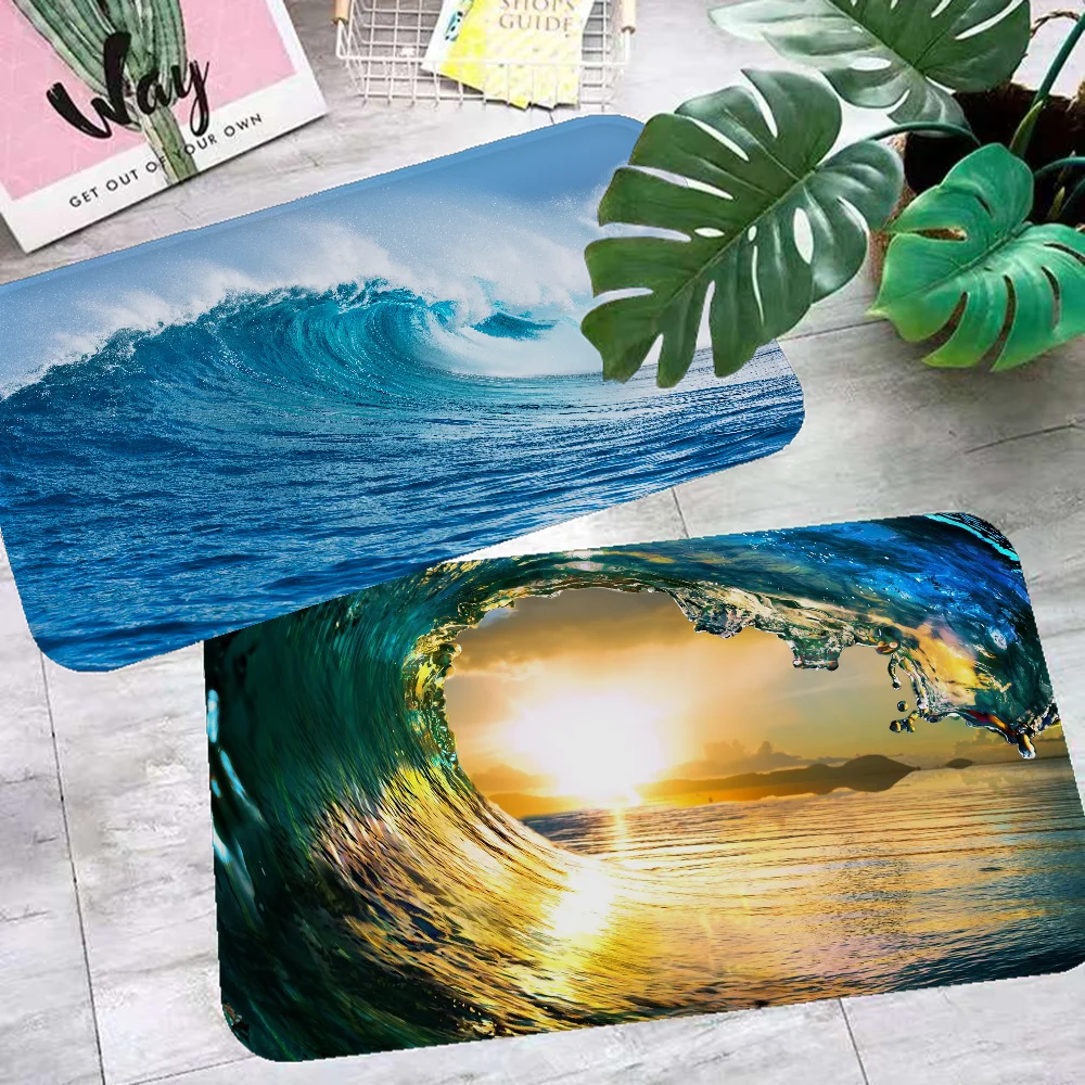 

Waves Room Mats Washable Non-Slip Living Room Sofa Chairs Area Mat Kitchen Alfombra