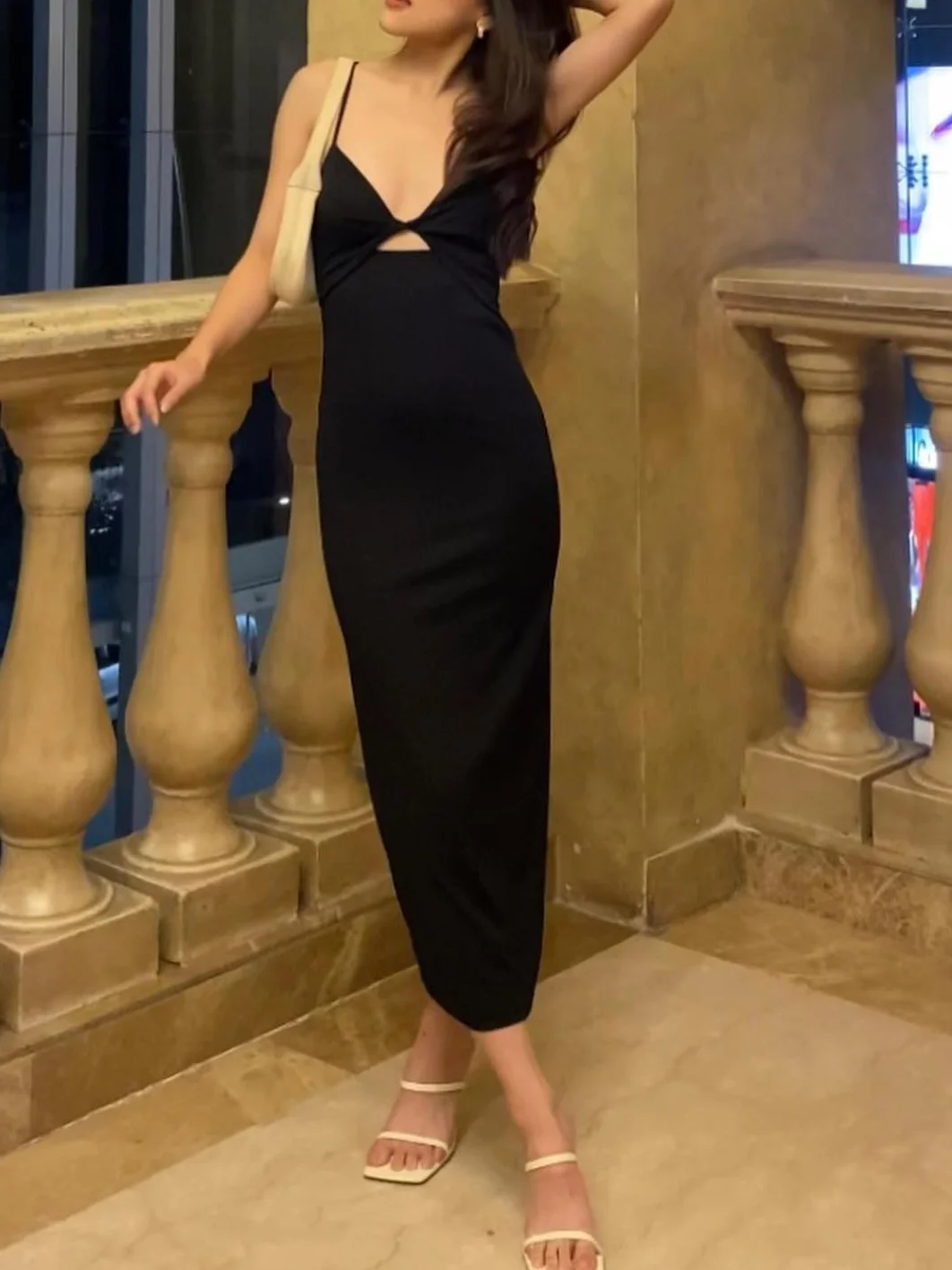

Sexy Retro Chic Long Women Suspender Dress Solid Color Hollow Zipper Party Dress Fashion Summer Elegant Evening Dress