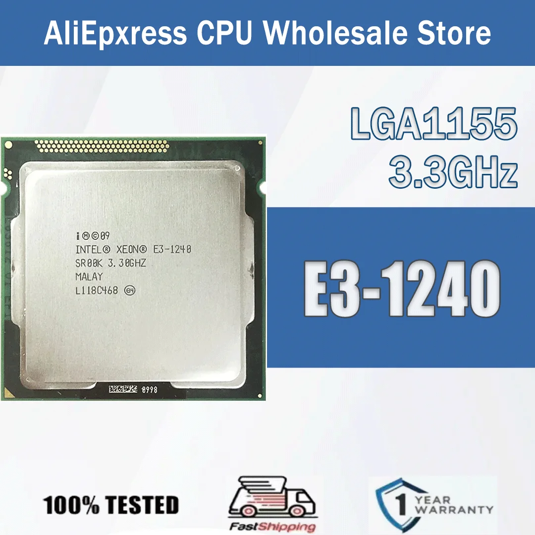 Intel Xeon E3-1240 3,3 GHz Quad-Core ocho hilos 8M 80W E3 1240 ordenador CPU procesador servidor E3 1240 paquete LGA 1155