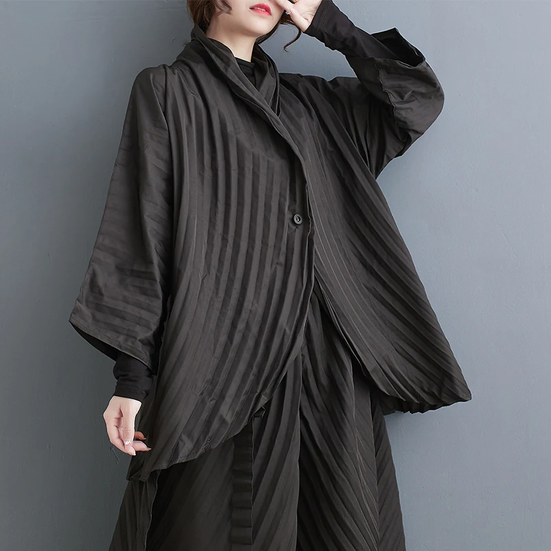 Spring 2025 Casual Loose Wrinkled Shirt Versatile Pants Dark Style Fashion Photography Women's Premium Clothing Long Sleeve S...