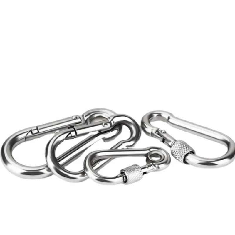 1-5pcs M4~M12 Spring Quick Link Buckle Ring with Screw Outdoor Climbing Gear Carabiner Safety Hook Travel Kit Camping Equipment