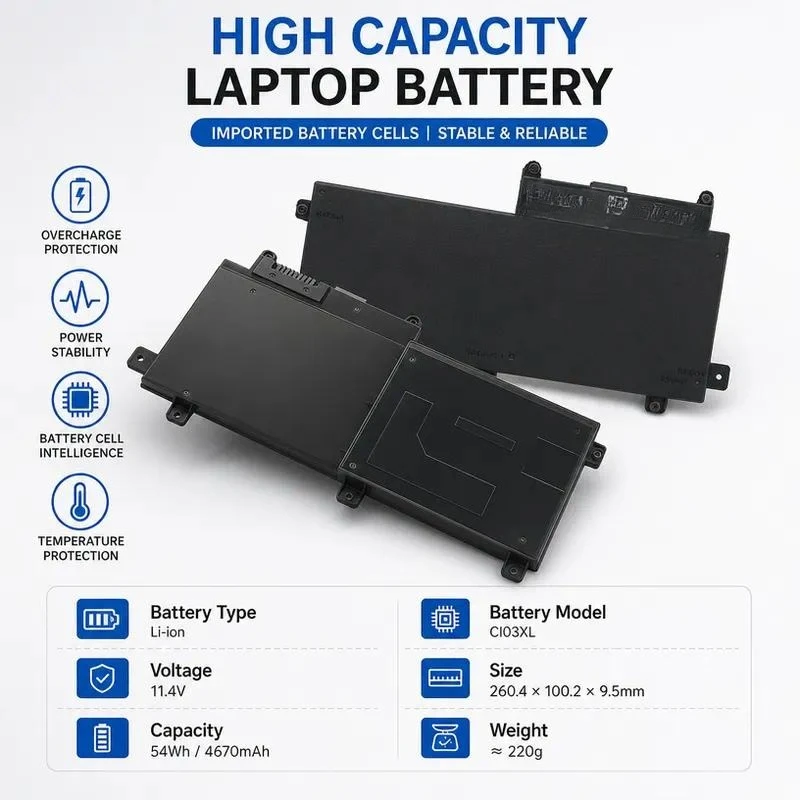 CI03XL for HP ProBook 640 645 650 655 G2 G3 Laptop Battery Replacement High Capacity Rechargeable Li-ion Notebook Power