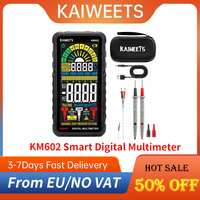 KAIWEETS KM602 Smart Digital Multimeter, 6000 Counts True-RMS Meter, 1200mAh Rechargeable Battery - Black