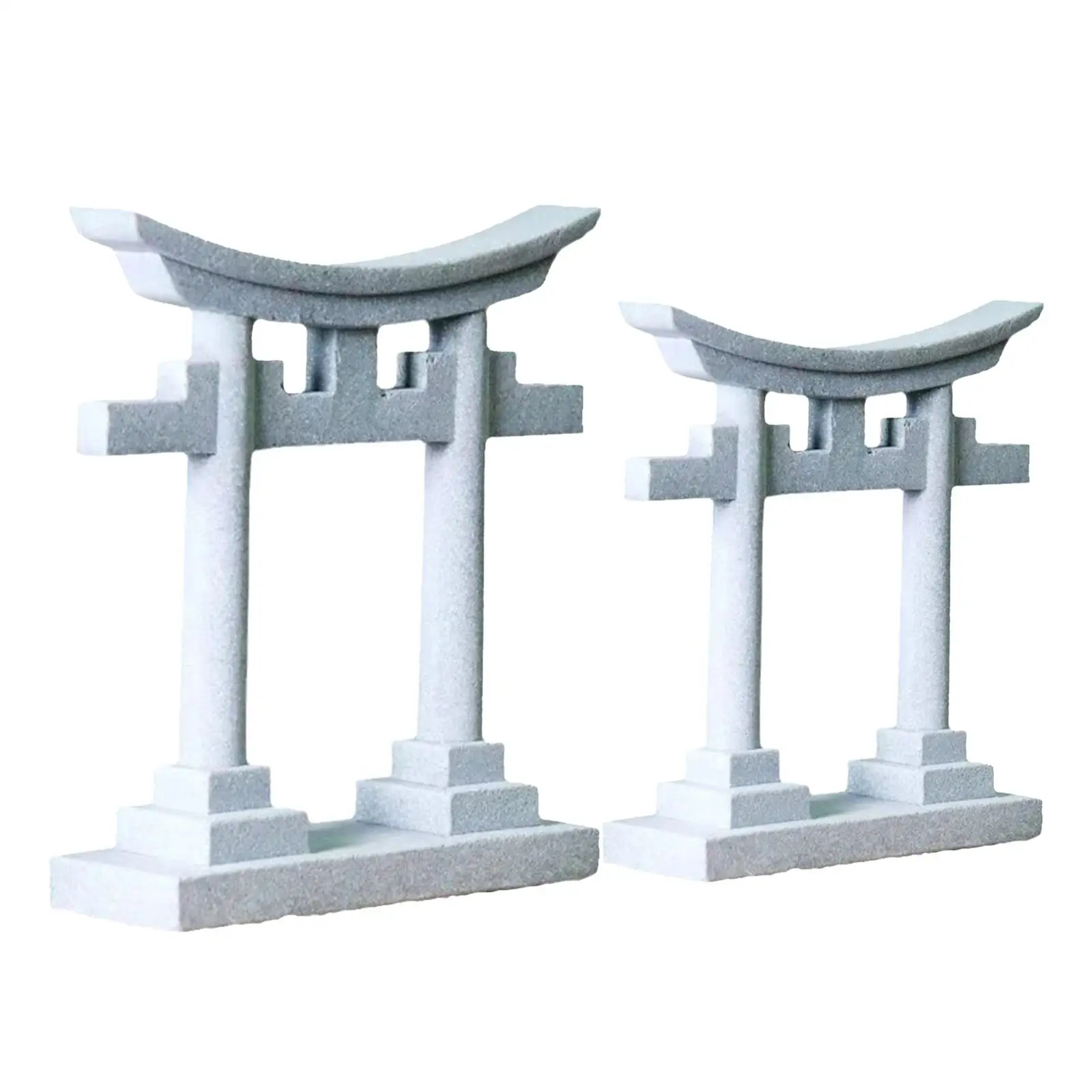 2Pcs Fish Tank Decor Imitation Stone Torii Gate PVC Japanese Torii Gate Accessories Hideout Cave Aquarium Decor Torii Ornaments