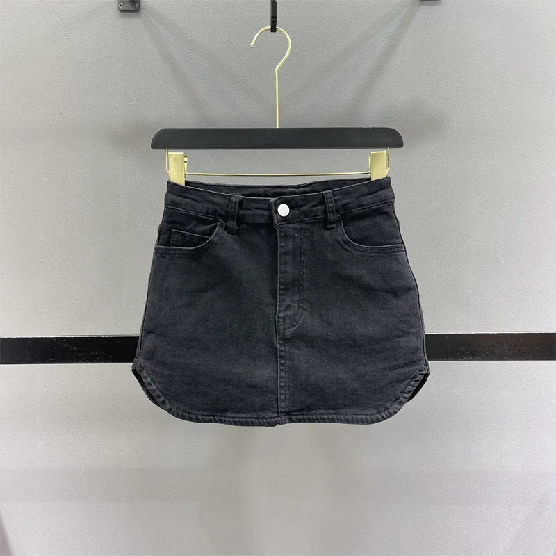 Sweet Jean Mini Skirt Women 2023 Spring and Summer New Woman Pink Denim Short Pantskirt High Waisted Slimming Hip-Wrapped Skirts