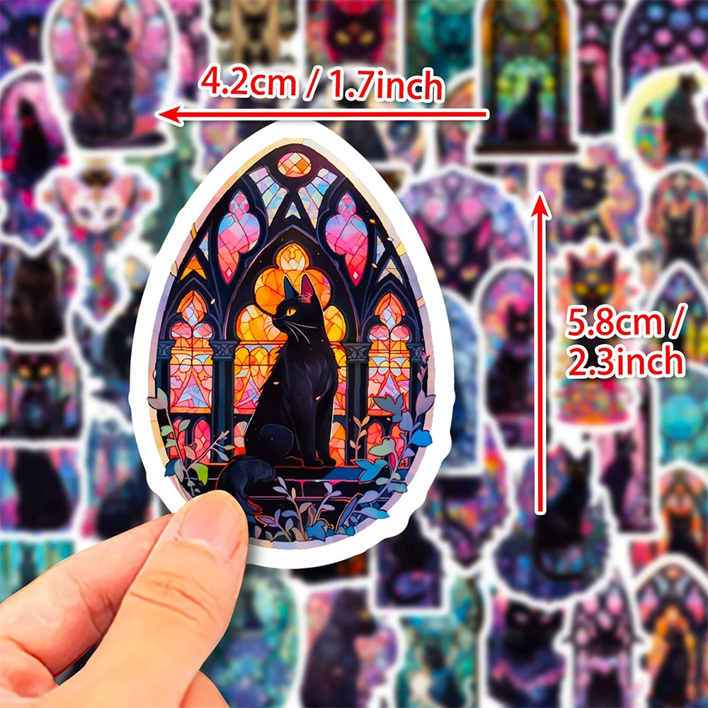 10/30/50 قطعة الملونة القوطية الأسود القط الزجاج ملصقات الجمالية الكتابة على الجدران ملصق للأمتعة الغيتار سجل القصاصات لعبة الشارات البلاستيكية باردة