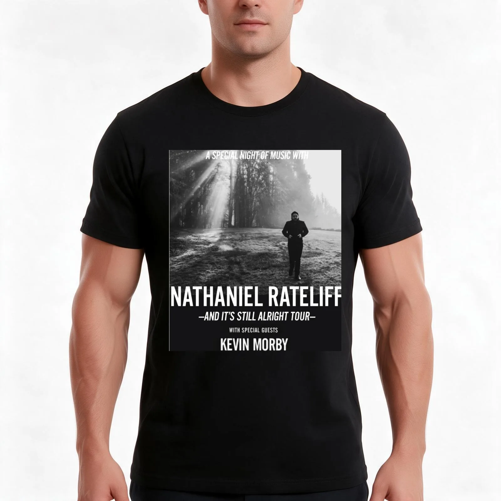 alright nathaniel still rateliff T-Shirt, Summer Casual Cotton Tee, Oversized Streetwear Tops, Vintage Graphic Print
