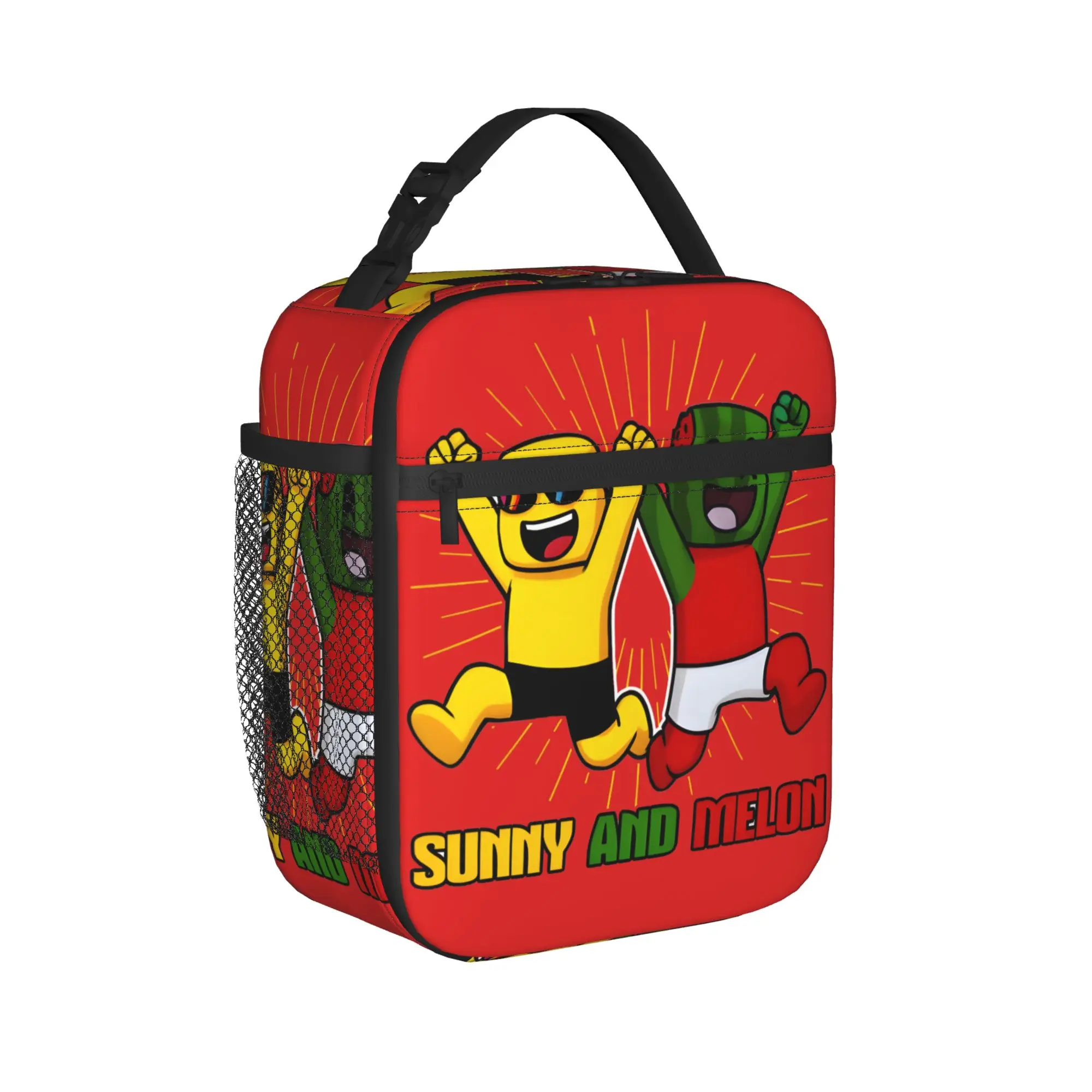Sunny And Melon Halloween Vampire Cartoon Poster Lunch Bag For Girls  Graphic Design Picnic Lunch Box Kawaii Oxford Cooler Bag