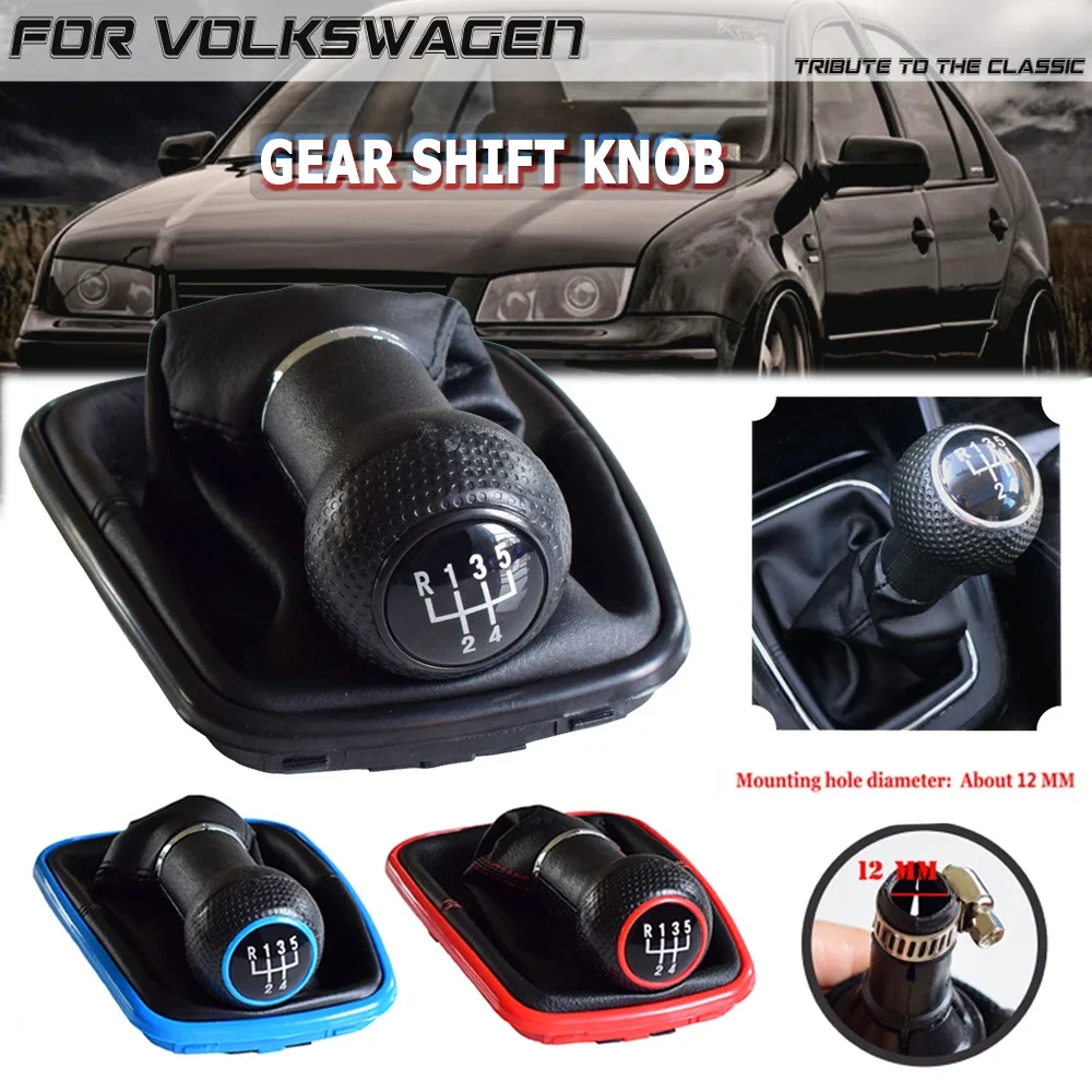 For Volkswagen VW 1999-2004 Golf 4 IV MK4 GTI R32 Bora Jetta MT Gear Stick Shift Knob Leather Gaiter Boot Cover Car 5 Speed