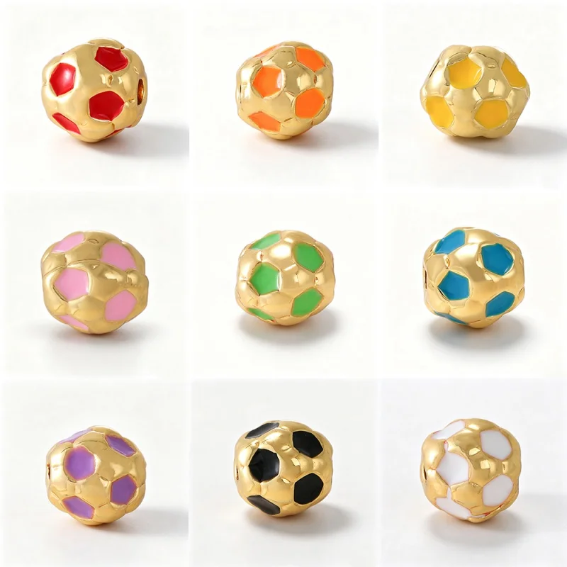 DIY Copper Droplet-Shaped Football Beads: Handmade Accessories for Necklaces, Bracelets, and Pendants