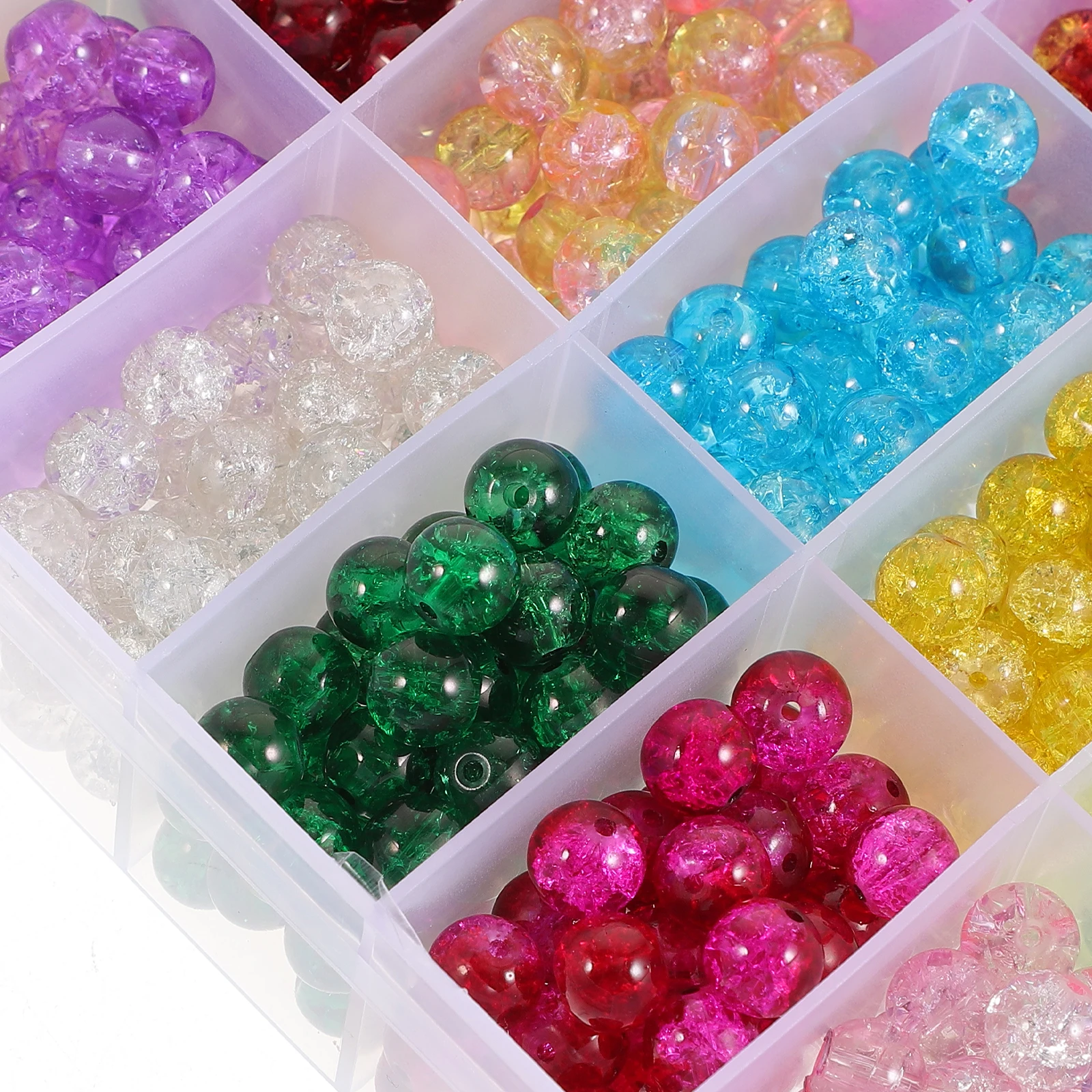 

1 Box Colored Glass Beads Loose DIY Craft Beads for Jewelry Making Bracelet Earring Hair Accessory Decorative Spacer Bulk