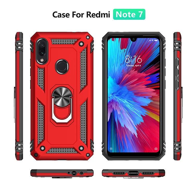 Armor Phone Case For Xiaomi Redmi Note 8 7 Pro 8A 7A K20 9T Pro Mi Play 9 SE CC9 A3 CC9E Mi9 Lite Protective Stand Cover Case