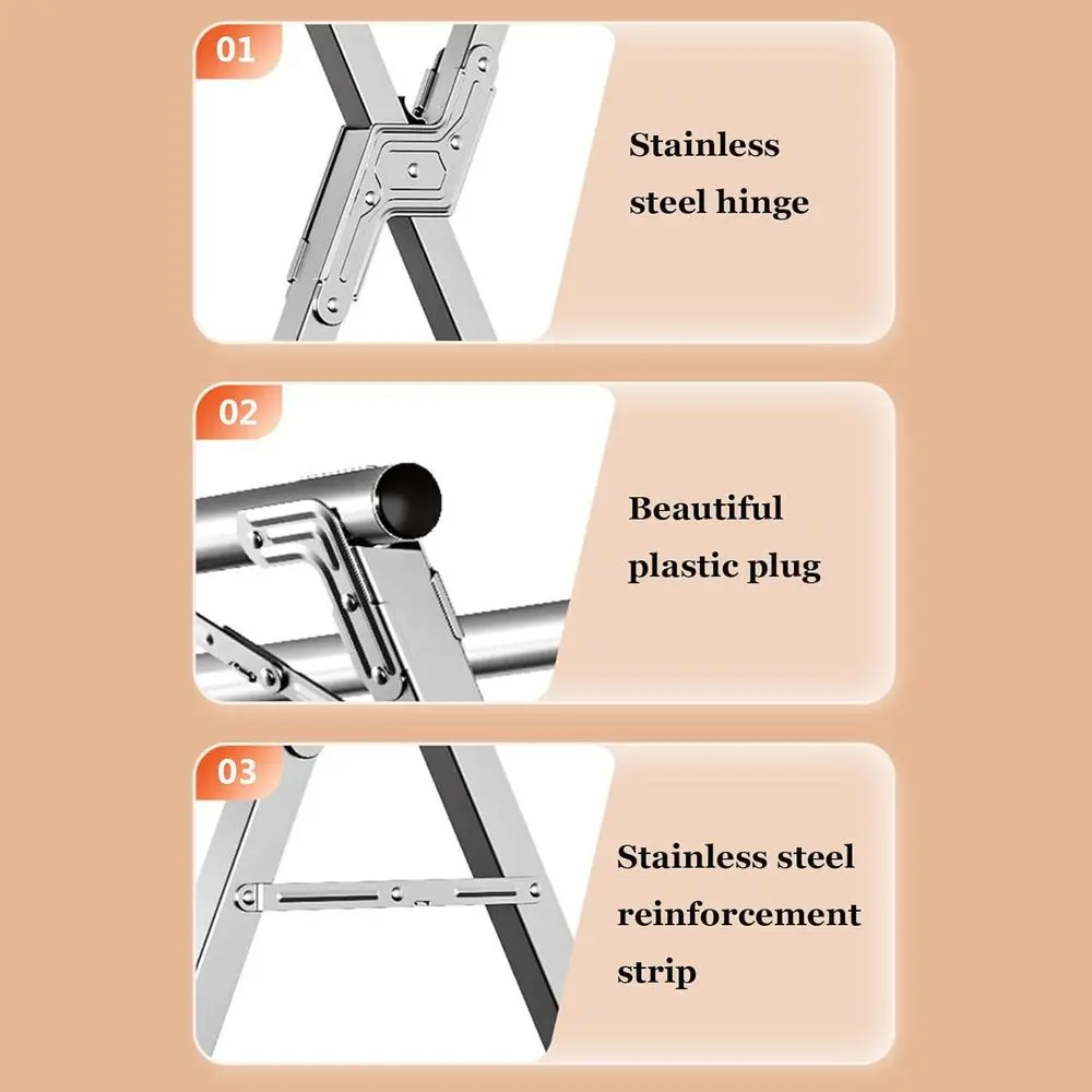 Portable Stainless Steel Indoor/Outdoor Clothes Drying Rack, Space-Saving 200cm Garment Hanging System