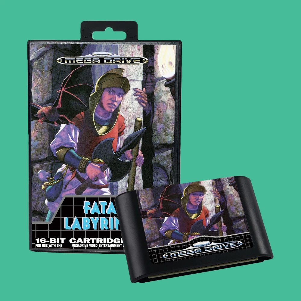 خرطوشة ألعاب Retro Fatal Labyrinth 16bit إصدار EUR لوحدات تحكم ألعاب الفيديو Sega Megadrive #2