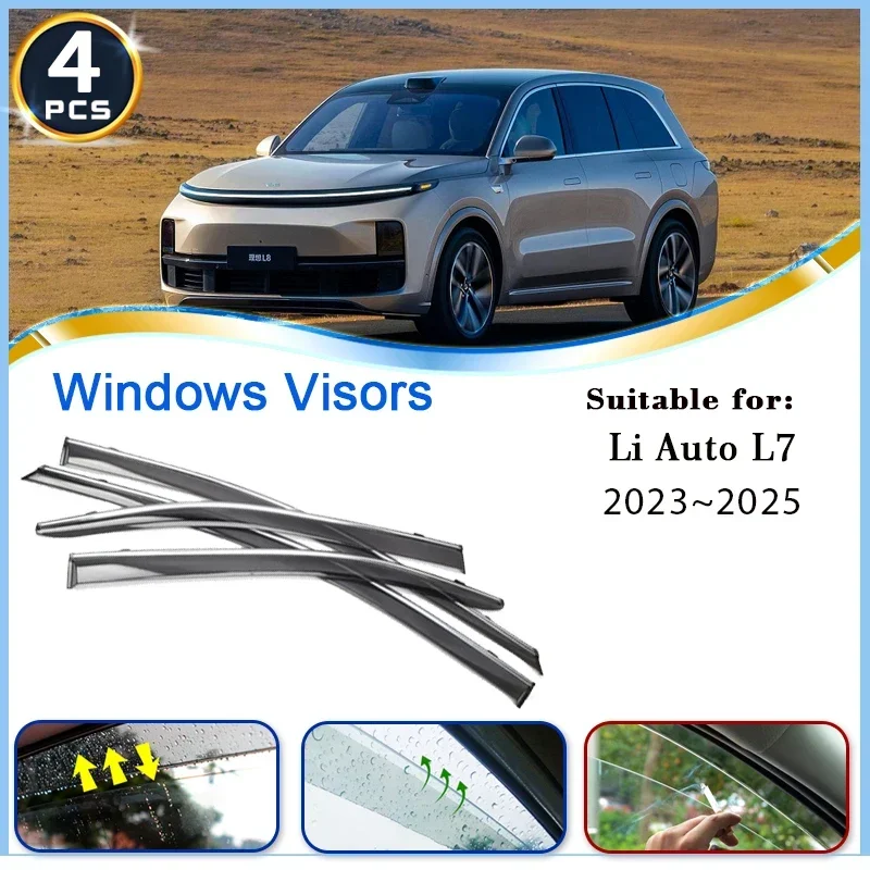 

Window Visors for Lixiang Li Auto L7 2023 2024 2025 Waterproof Rain Guards Deflector Windshields Eyebrow Awnings Car Accessories