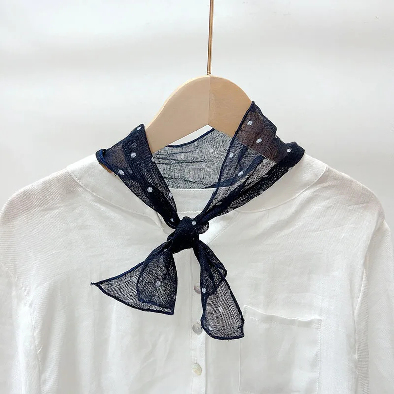

Hijab Headband Foulard Skinny Small Scarf For Women Linen Headband Retro Neckerchief Bag Scarves