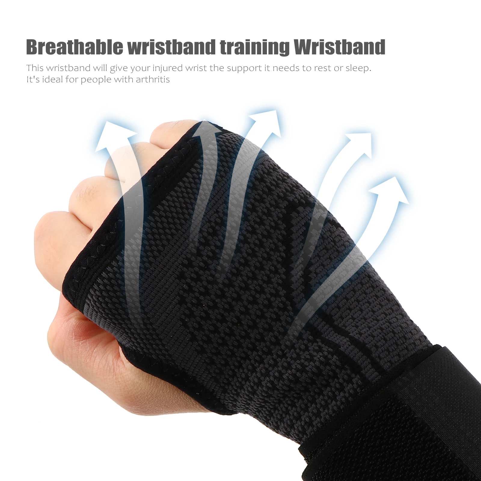 

2pcs Wrist Brace Breathable Elastic Compression Sleeve Lightweight Wrist Support Pain Relief For Arthritis Sports Gym Computer