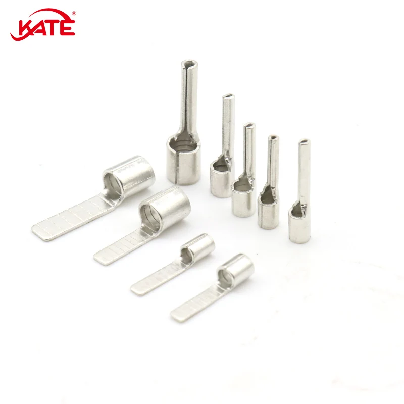 100PCS C45 DZ47สวิทช์1/2/5mm ² 10/14Mm PCB ขั้วต่อ Crimping Terminal pin-Type Terminal Block ทองเหลือง Tinned Lug 22-10 AWG