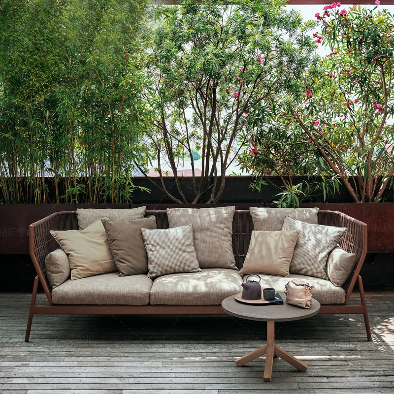 Outdoor sofa garden courtyard indoor villa model room outdoor rattan sofa