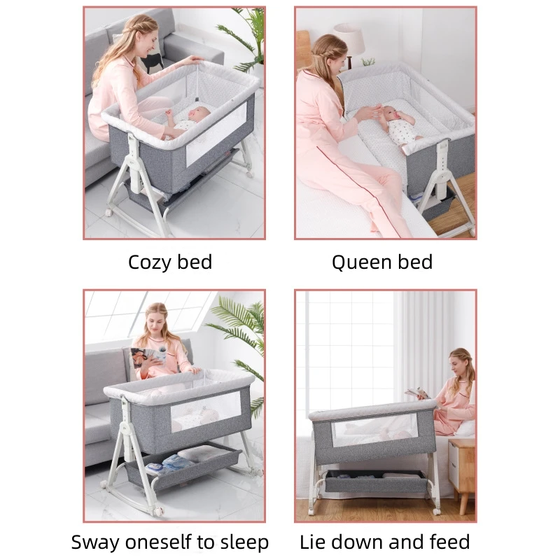 Portátil Multi-Function Berço para o recém-nascido, Cesta de dormir, removível, Folding, Splice, Rainha, Basinet, BB